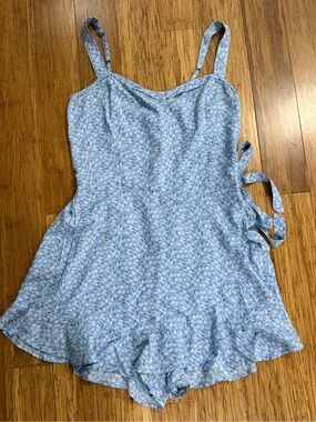 Hollister Light Blue Floral Romper